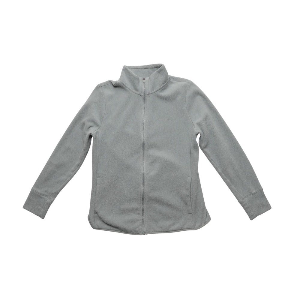Old Navy Active‎ Fleece Jacket Women Medium Gray Full Zip Mock Neck Long Sleeve
